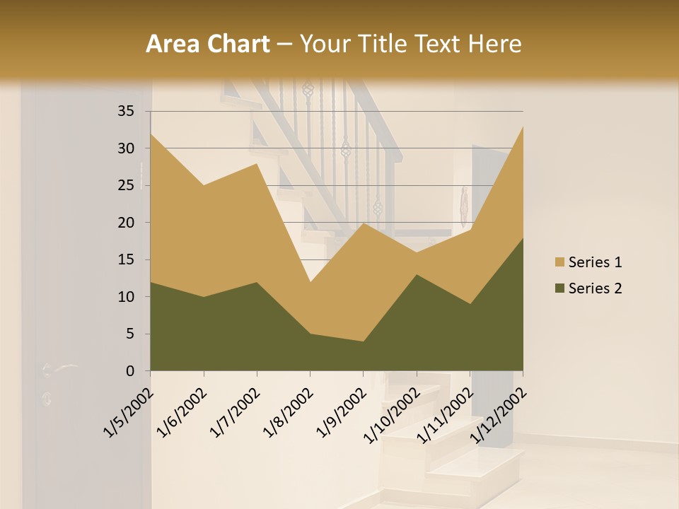 A Room With A Staircase And A Door PowerPoint Template