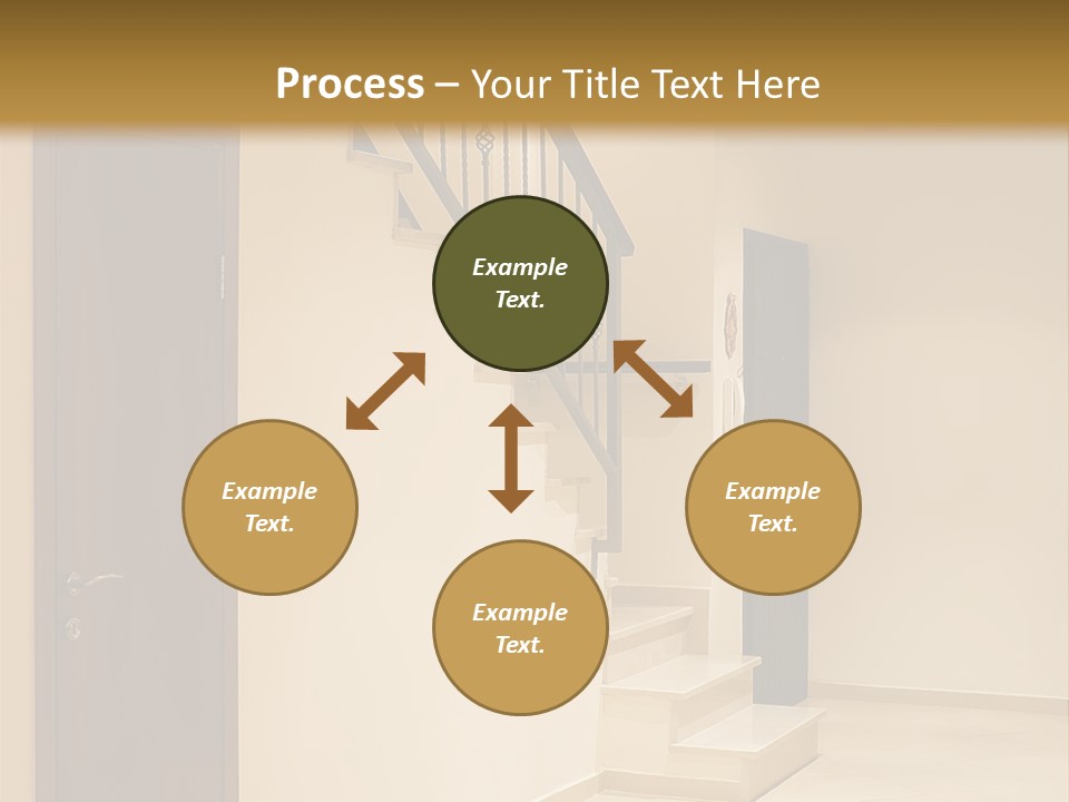 A Room With A Staircase And A Door PowerPoint Template