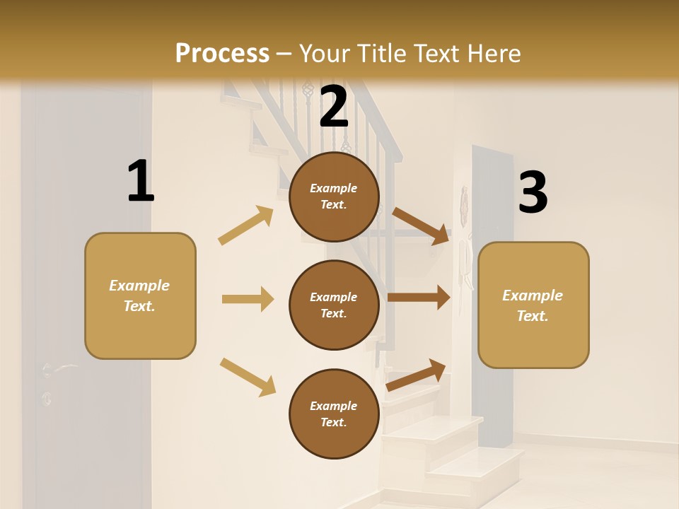 A Room With A Staircase And A Door PowerPoint Template