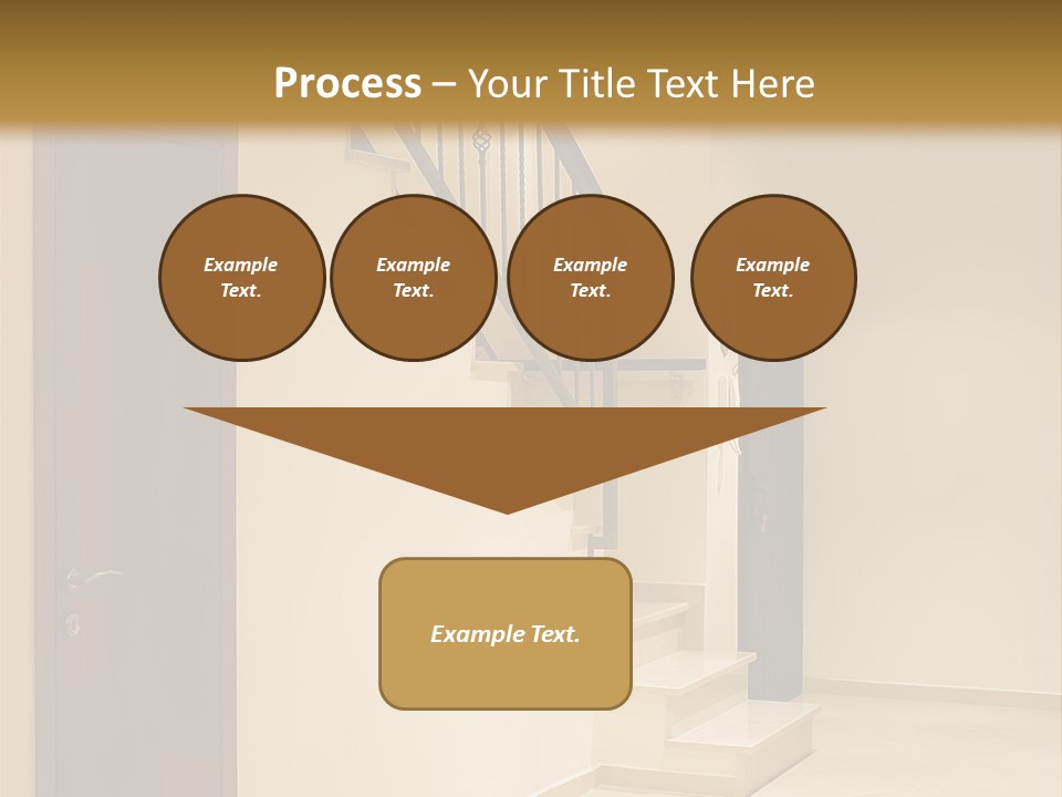 A Room With A Staircase And A Door PowerPoint Template