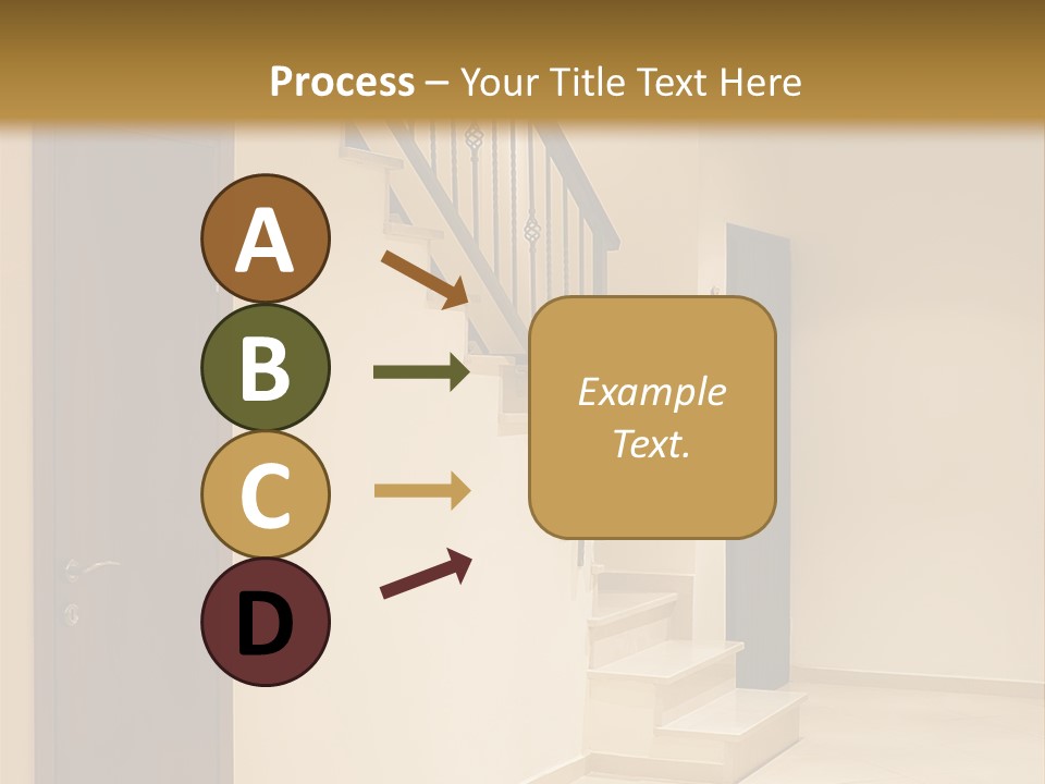 A Room With A Staircase And A Door PowerPoint Template