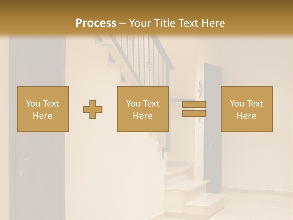 A Room With A Staircase And A Door PowerPoint Template
