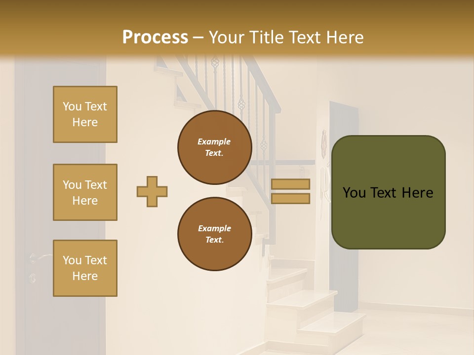 A Room With A Staircase And A Door PowerPoint Template