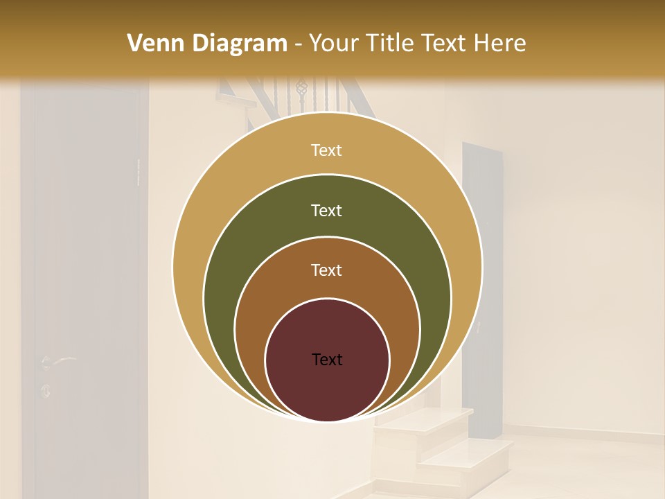 A Room With A Staircase And A Door PowerPoint Template