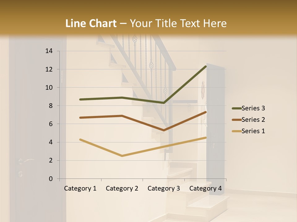 A Room With A Staircase And A Door PowerPoint Template