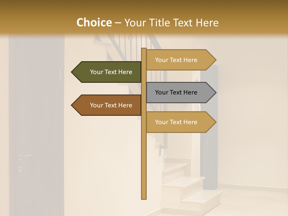 A Room With A Staircase And A Door PowerPoint Template
