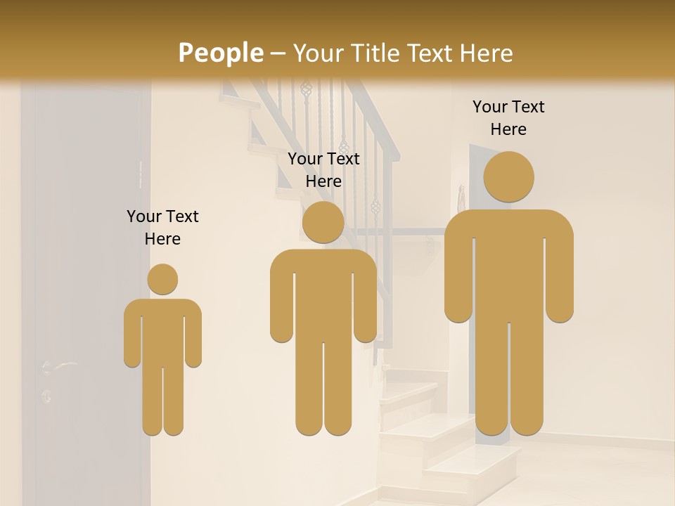 A Room With A Staircase And A Door PowerPoint Template