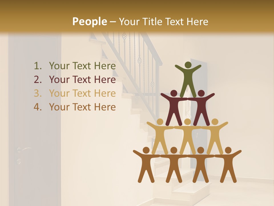 A Room With A Staircase And A Door PowerPoint Template