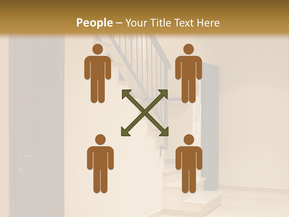 A Room With A Staircase And A Door PowerPoint Template