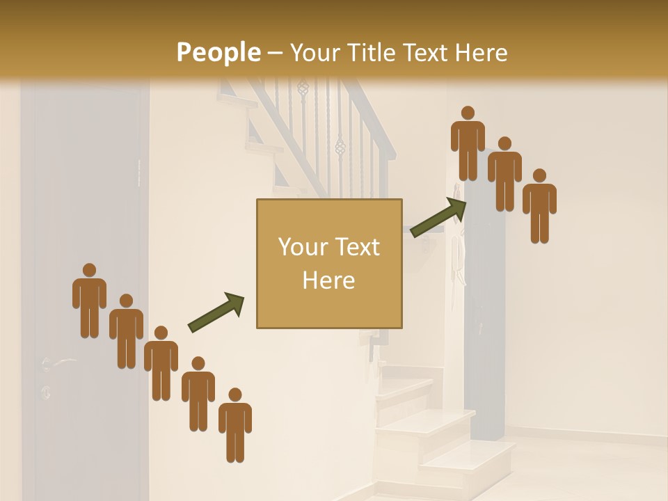A Room With A Staircase And A Door PowerPoint Template