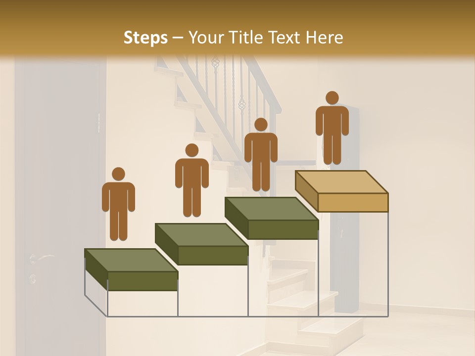 A Room With A Staircase And A Door PowerPoint Template