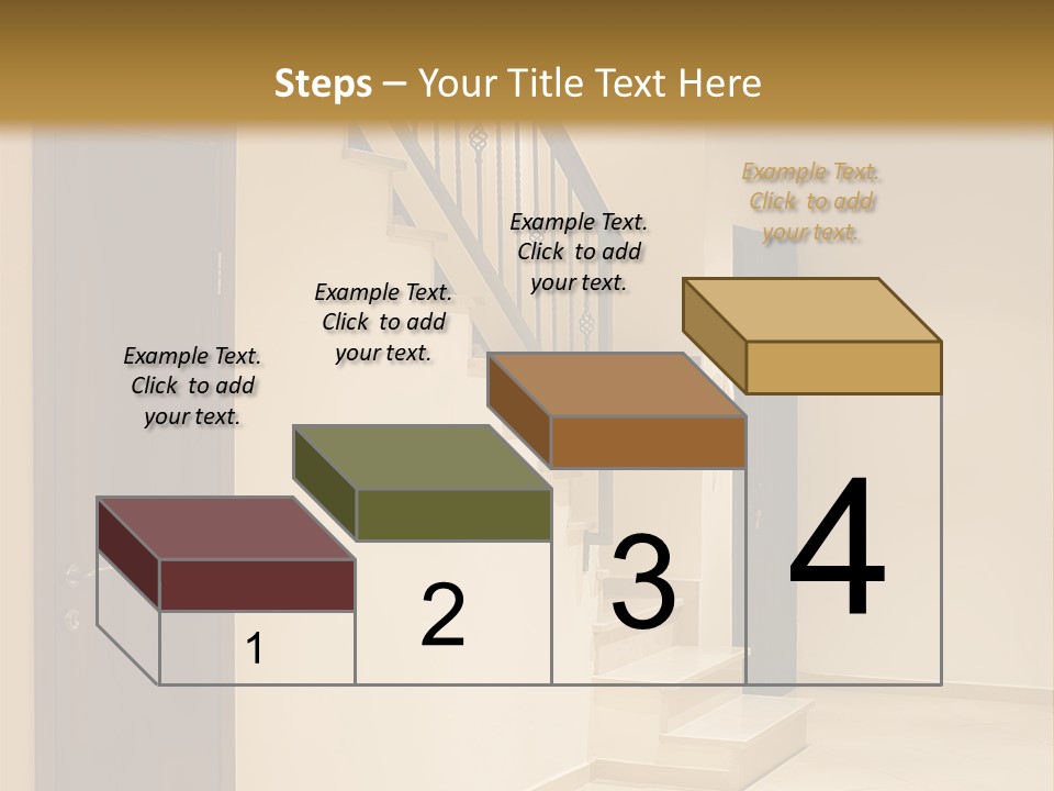 A Room With A Staircase And A Door PowerPoint Template