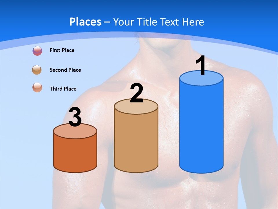 A Man With No Shirt Standing In Front Of The Ocean PowerPoint Template