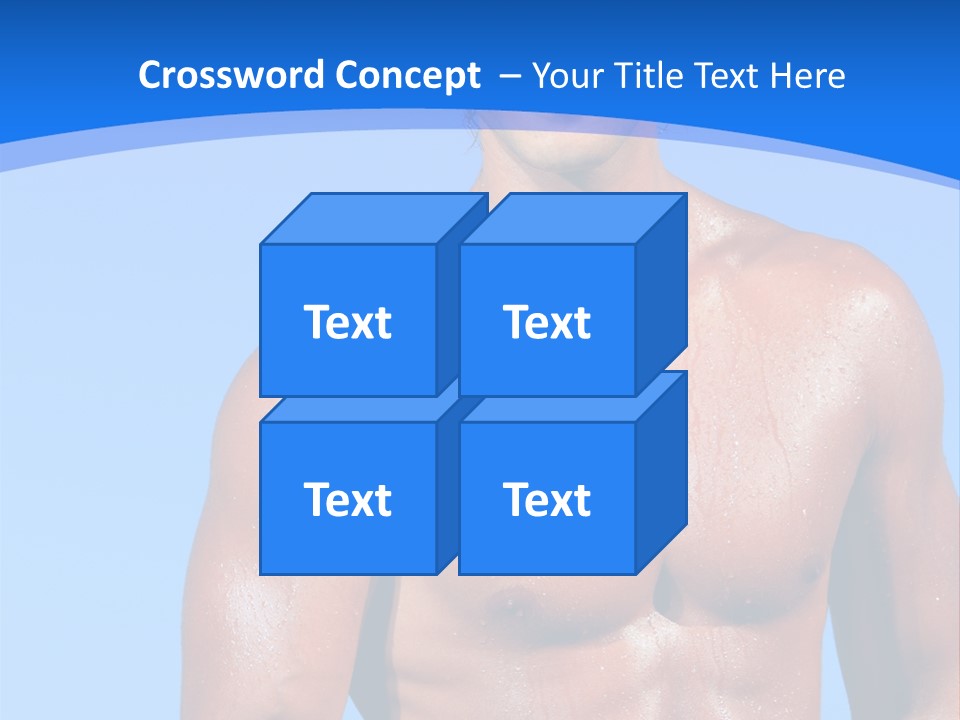 A Man With No Shirt Standing In Front Of The Ocean PowerPoint Template