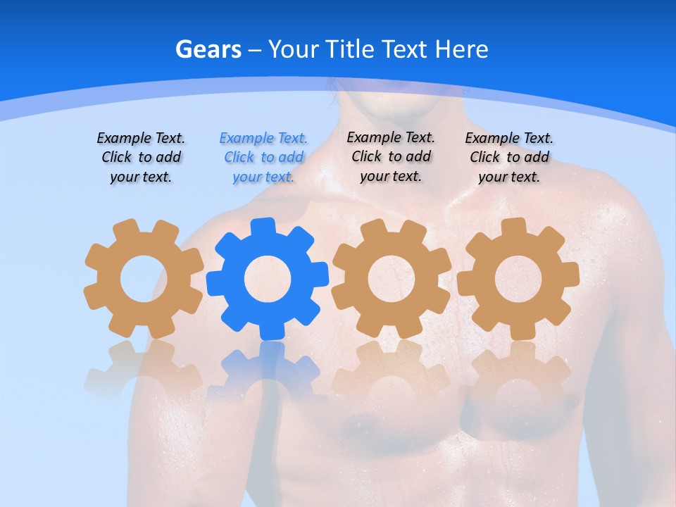 A Man With No Shirt Standing In Front Of The Ocean PowerPoint Template