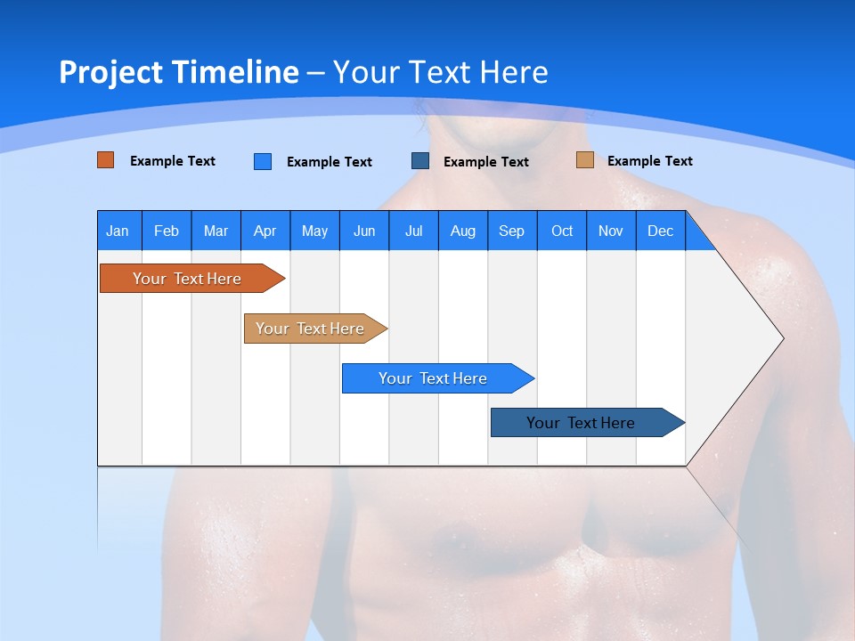 A Man With No Shirt Standing In Front Of The Ocean PowerPoint Template