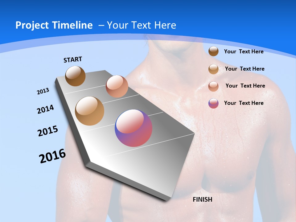 A Man With No Shirt Standing In Front Of The Ocean PowerPoint Template