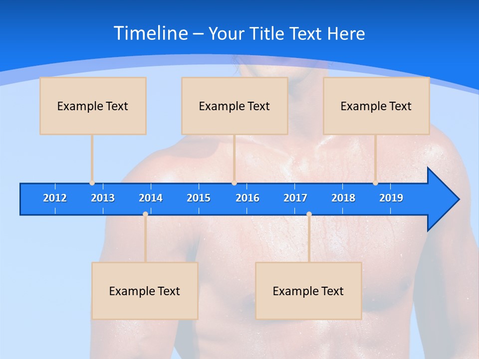 A Man With No Shirt Standing In Front Of The Ocean PowerPoint Template