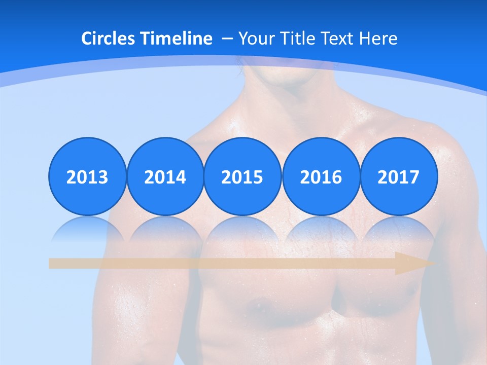 A Man With No Shirt Standing In Front Of The Ocean PowerPoint Template