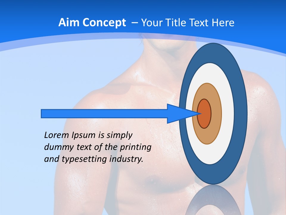 A Man With No Shirt Standing In Front Of The Ocean PowerPoint Template