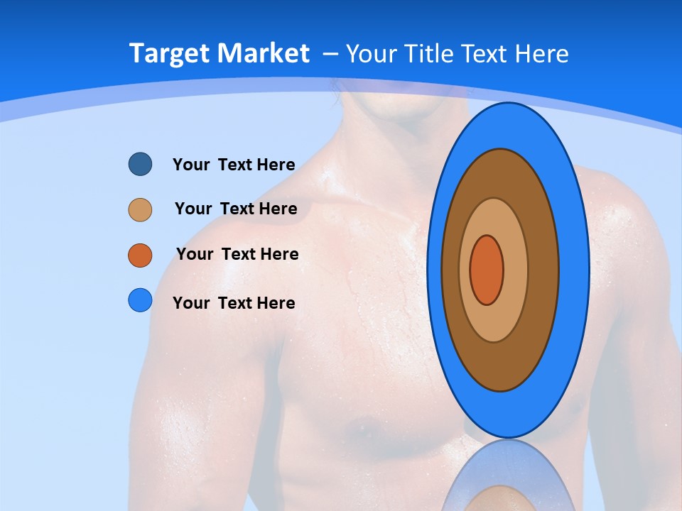 A Man With No Shirt Standing In Front Of The Ocean PowerPoint Template