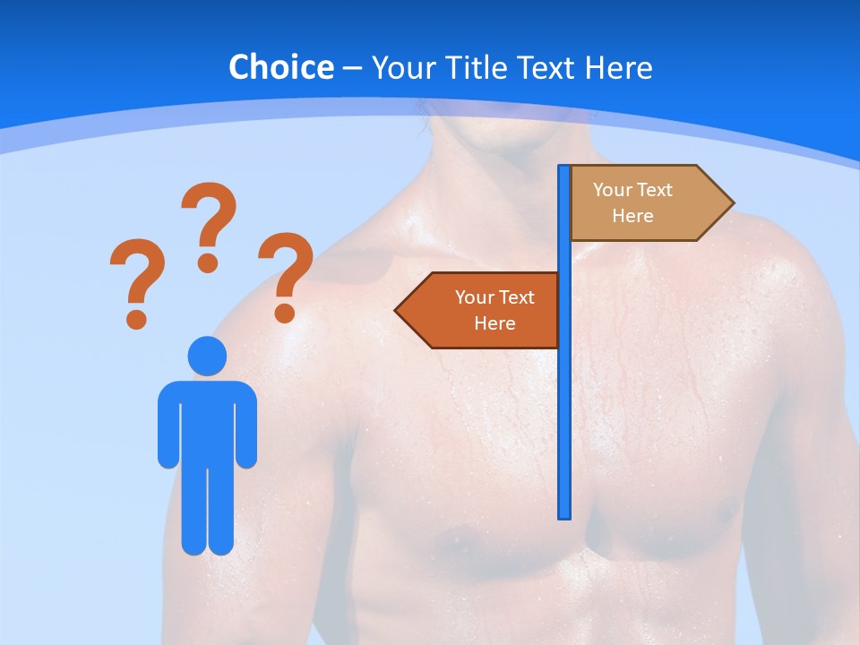 A Man With No Shirt Standing In Front Of The Ocean PowerPoint Template