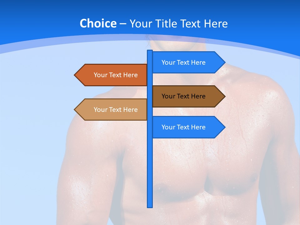 A Man With No Shirt Standing In Front Of The Ocean PowerPoint Template