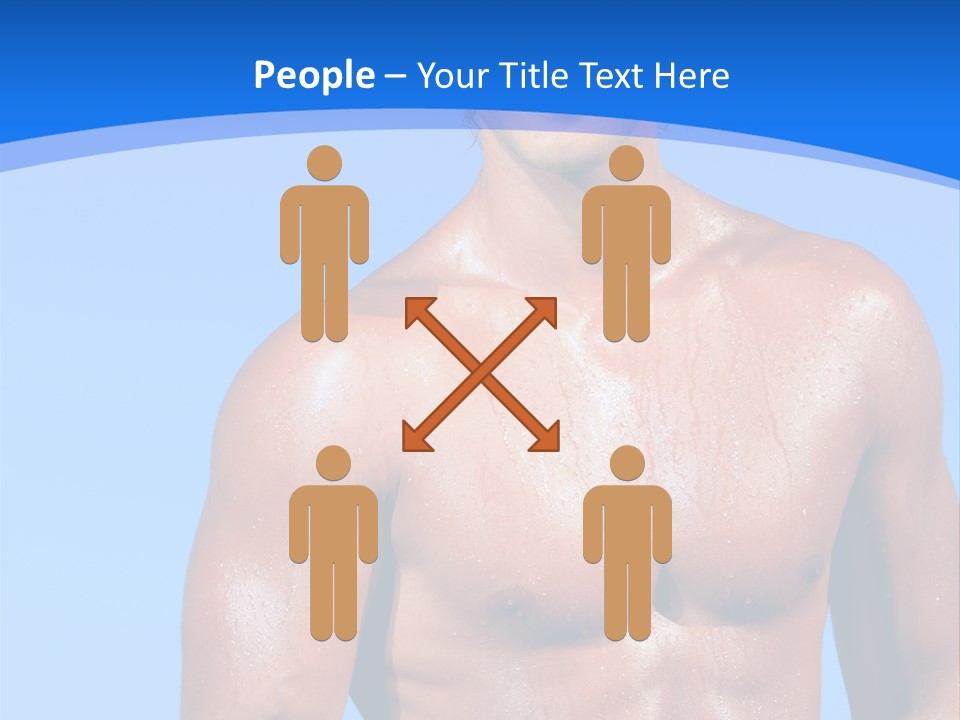 A Man With No Shirt Standing In Front Of The Ocean PowerPoint Template