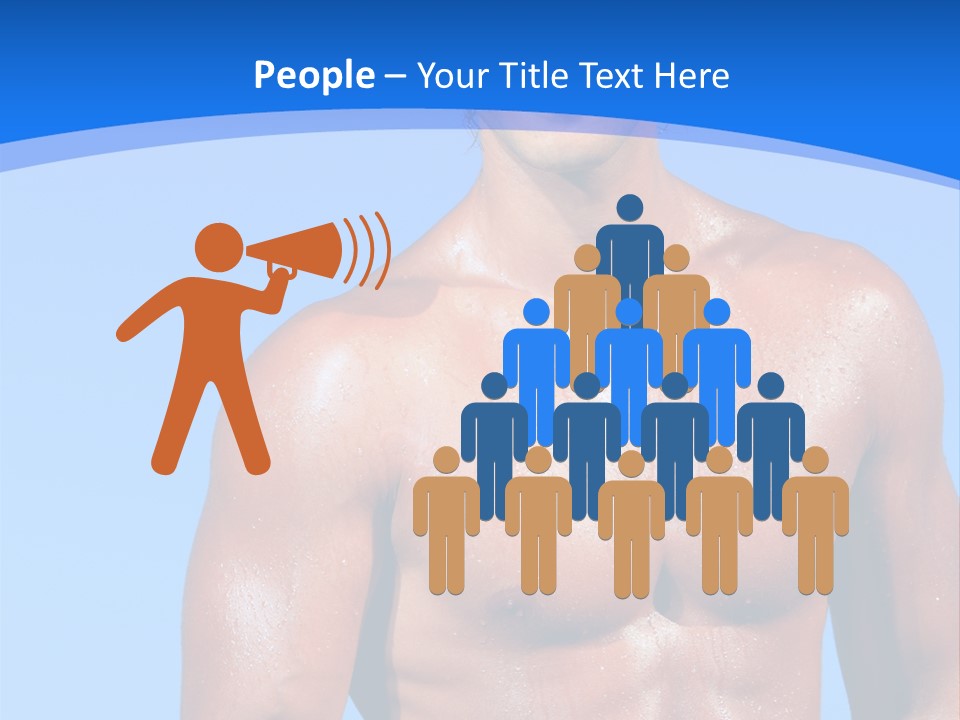 A Man With No Shirt Standing In Front Of The Ocean PowerPoint Template