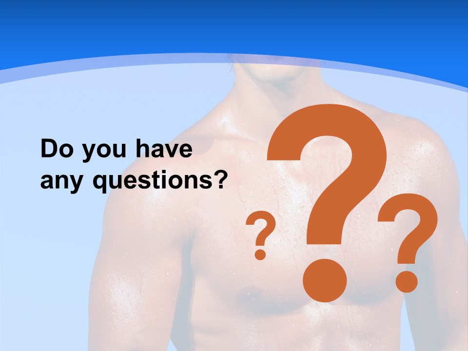 A Man With No Shirt Standing In Front Of The Ocean PowerPoint Template