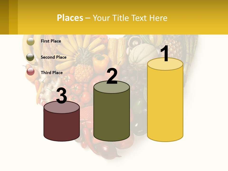 A Heart Shaped Arrangement Of Fruits And Vegetables PowerPoint Template