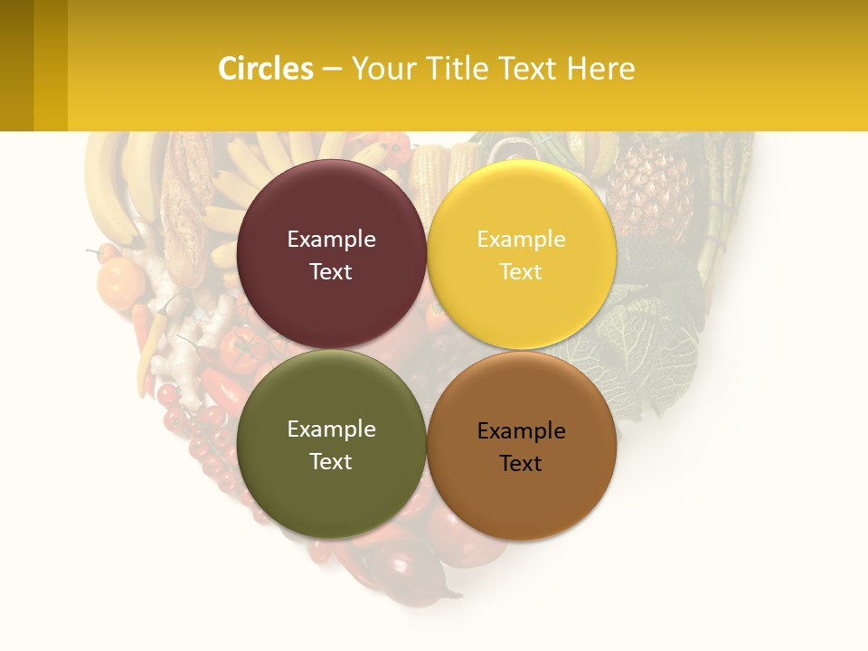 A Heart Shaped Arrangement Of Fruits And Vegetables PowerPoint Template