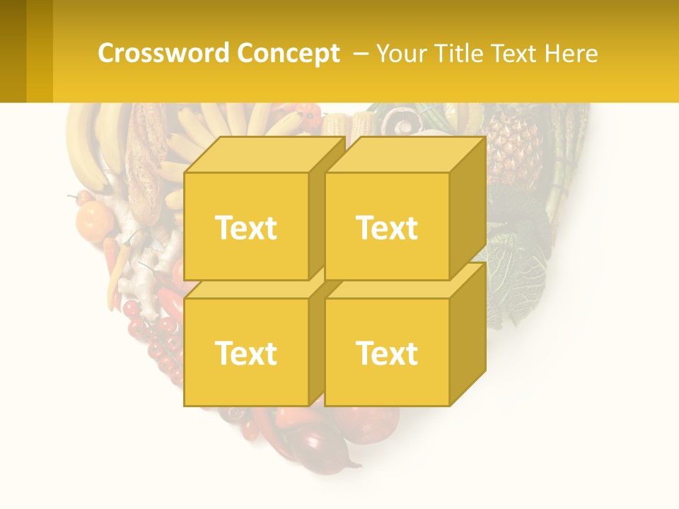 A Heart Shaped Arrangement Of Fruits And Vegetables PowerPoint Template