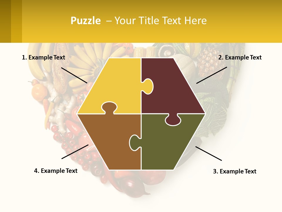 A Heart Shaped Arrangement Of Fruits And Vegetables PowerPoint Template