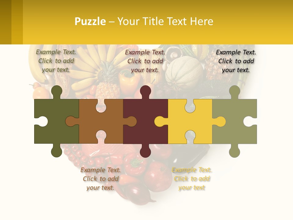 A Heart Shaped Arrangement Of Fruits And Vegetables PowerPoint Template