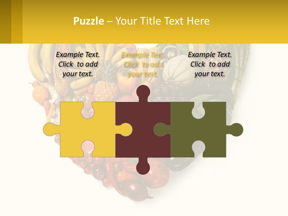 A Heart Shaped Arrangement Of Fruits And Vegetables PowerPoint Template