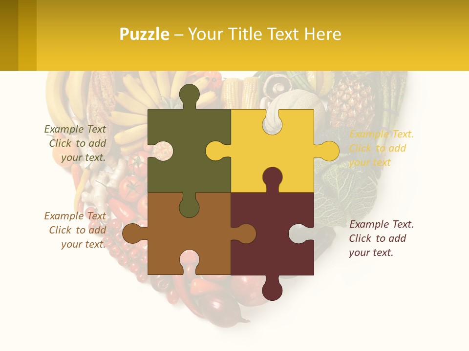 A Heart Shaped Arrangement Of Fruits And Vegetables PowerPoint Template