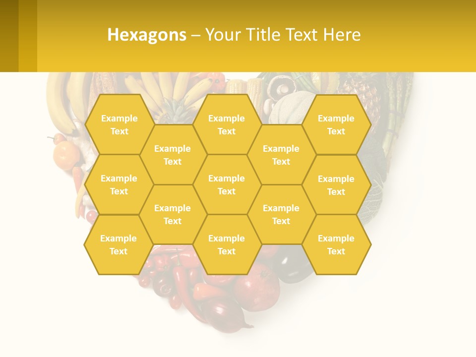 A Heart Shaped Arrangement Of Fruits And Vegetables PowerPoint Template