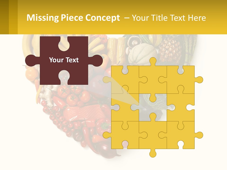 A Heart Shaped Arrangement Of Fruits And Vegetables PowerPoint Template