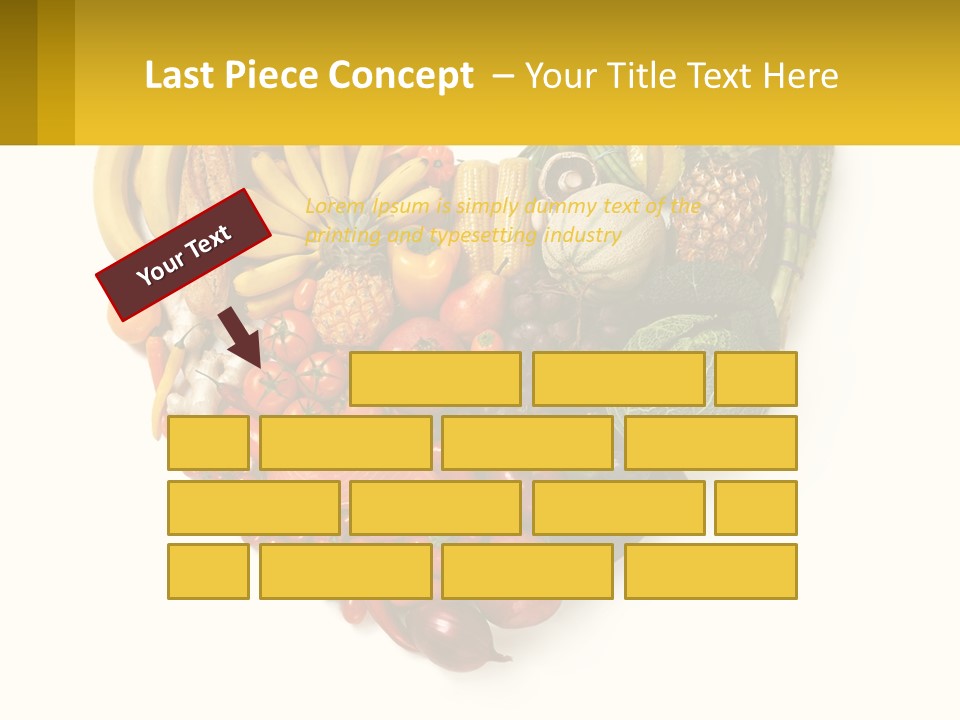 A Heart Shaped Arrangement Of Fruits And Vegetables PowerPoint Template