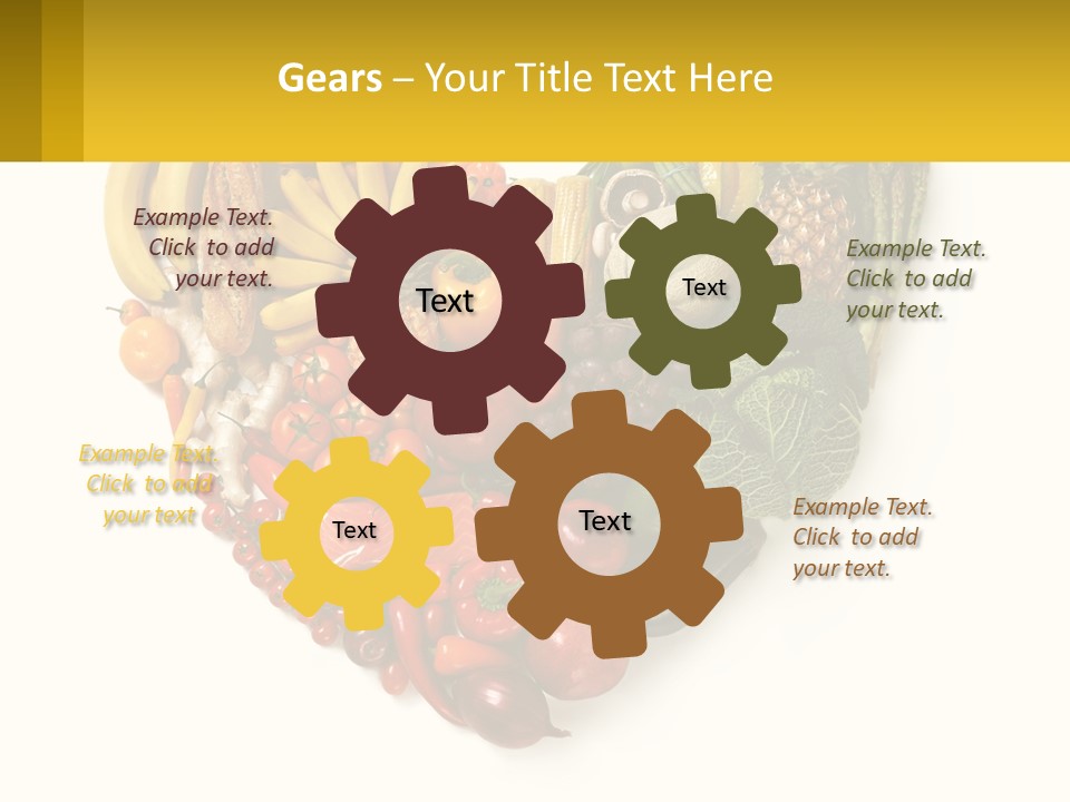 A Heart Shaped Arrangement Of Fruits And Vegetables PowerPoint Template