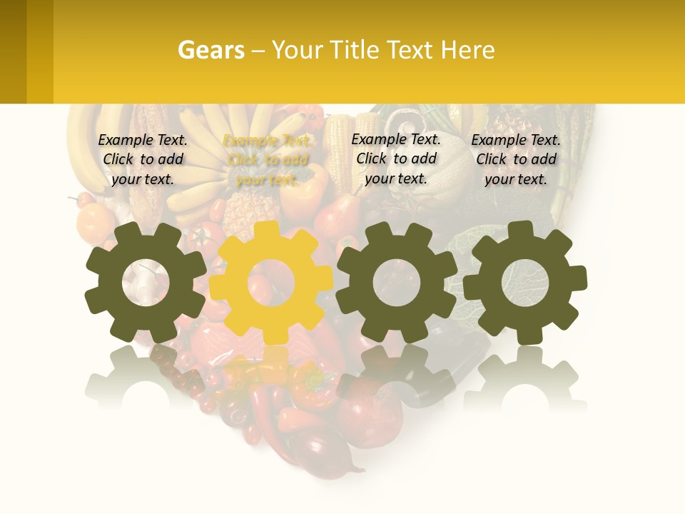 A Heart Shaped Arrangement Of Fruits And Vegetables PowerPoint Template