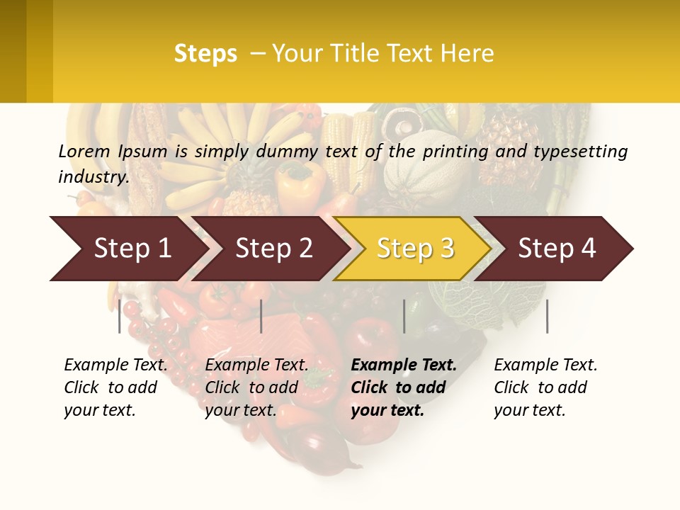 A Heart Shaped Arrangement Of Fruits And Vegetables PowerPoint Template
