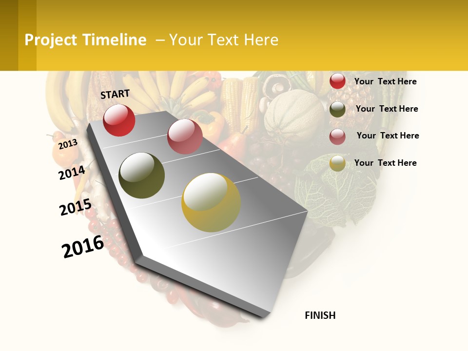 A Heart Shaped Arrangement Of Fruits And Vegetables PowerPoint Template