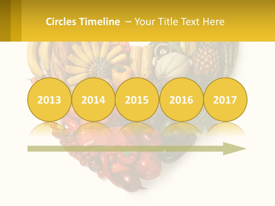 A Heart Shaped Arrangement Of Fruits And Vegetables PowerPoint Template