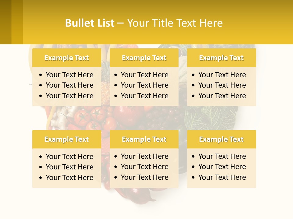 A Heart Shaped Arrangement Of Fruits And Vegetables PowerPoint Template