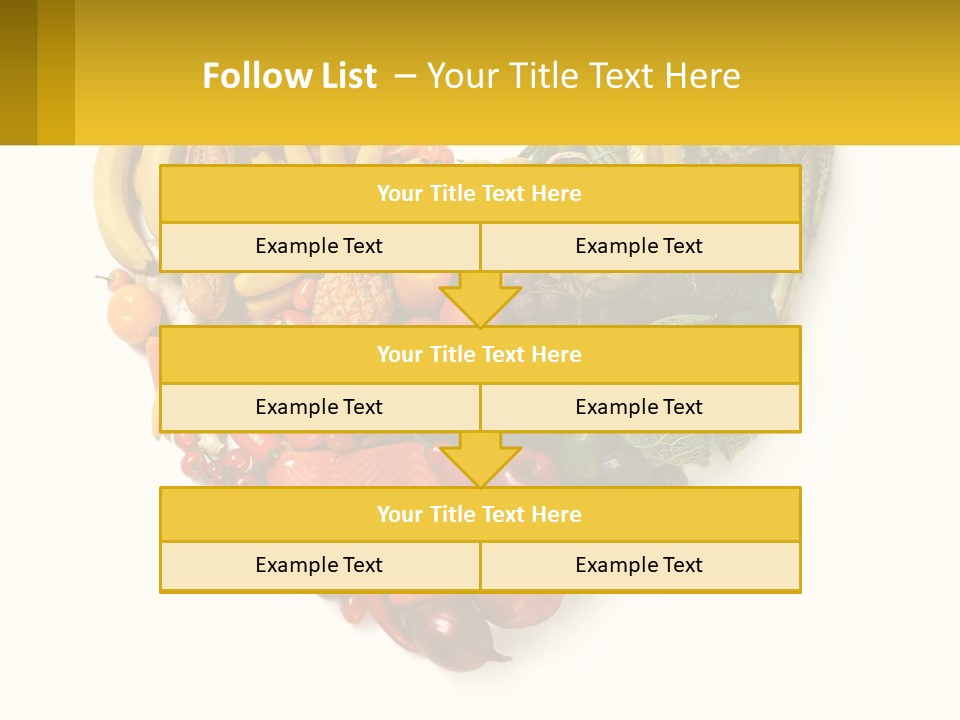 A Heart Shaped Arrangement Of Fruits And Vegetables PowerPoint Template