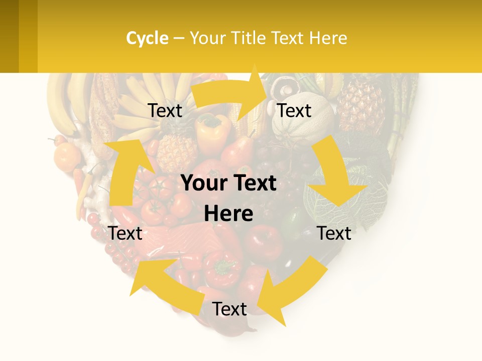 A Heart Shaped Arrangement Of Fruits And Vegetables PowerPoint Template