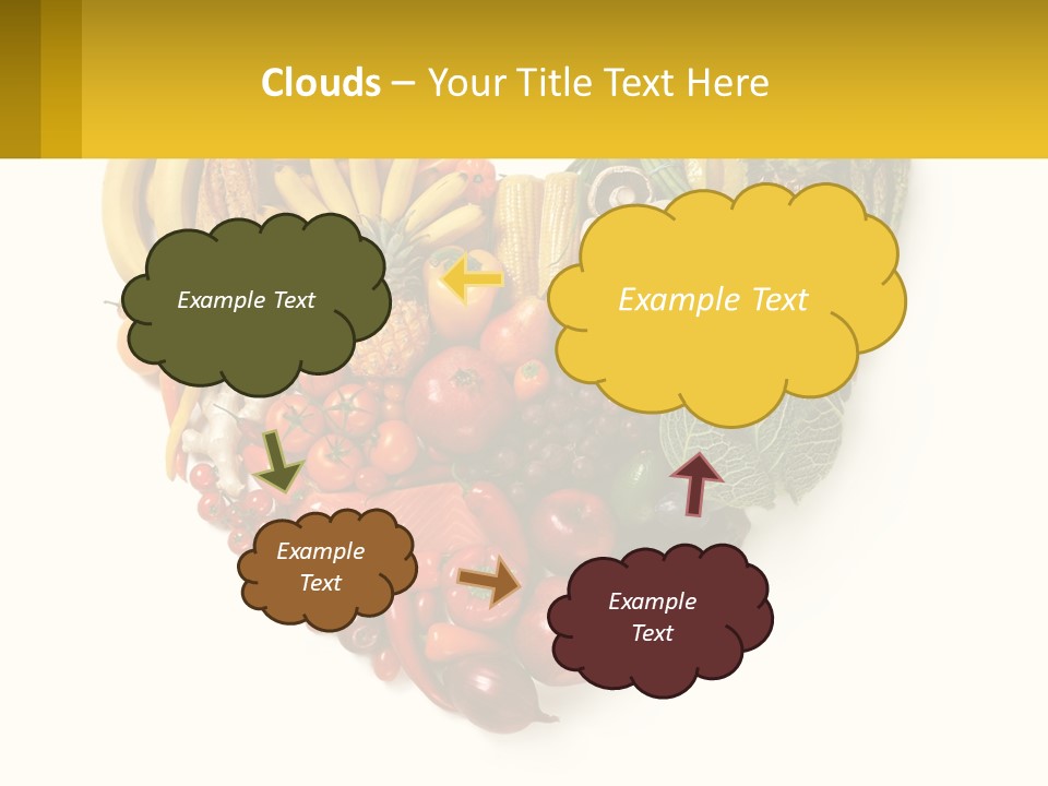 A Heart Shaped Arrangement Of Fruits And Vegetables PowerPoint Template