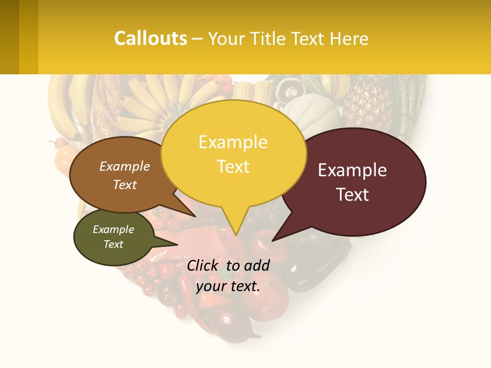 A Heart Shaped Arrangement Of Fruits And Vegetables PowerPoint Template